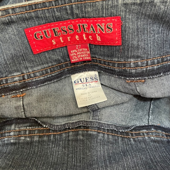 VINTAGE GUESS FLARE JEANS IN BLUE DENIM - Picture 8 of 9
